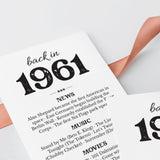 65th Birthday Decorations Born in 1961 Table Card