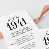 85th Birthday Party Decorations Back in 1941 Table Card
