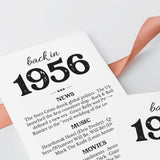 70th Birthday Decorations Born in 1956 Table Card