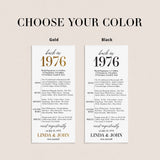 50th Anniversary Party Decorations Married in 1976 Table Card