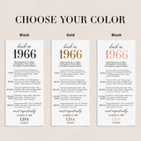 60th Birthday Party Decorations Back in 1966 Table Card