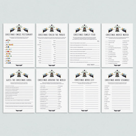 Printable Christmas Games Bundle Scandinavian Theme by LittleSizzle