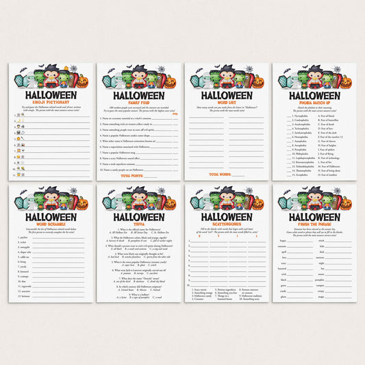 Cute Halloween Games for Kids and Adults To Print by LittleSizzle