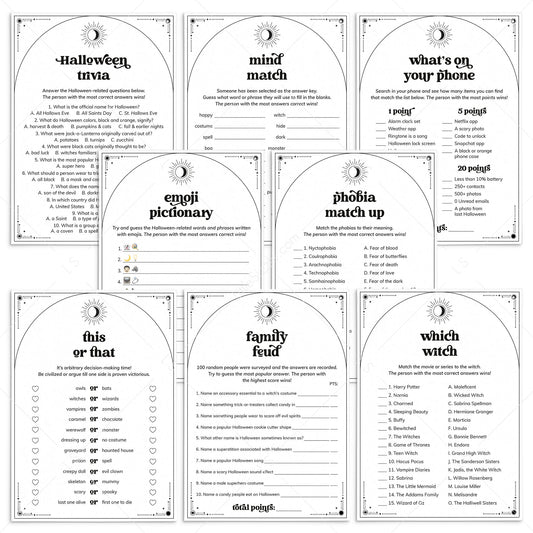 Boho Celestial Halloween Party Games for Adults Printable by LittleSizzle