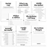 Birthday Games for Her | Adult Birthday Party Games Printable by LittleSizzle