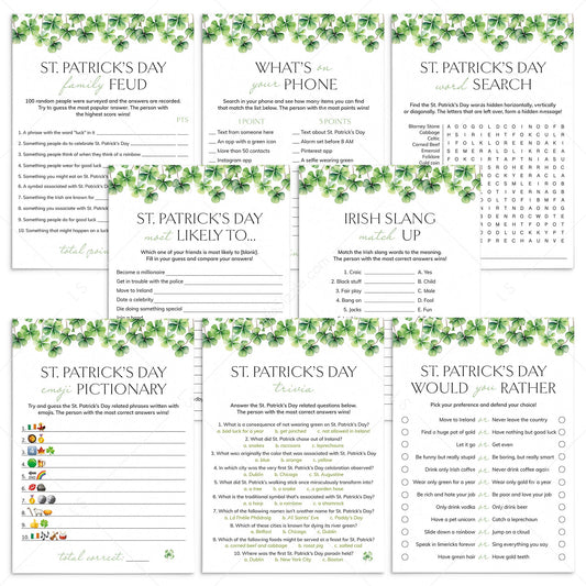 Simple St Patricks Day Party Games Printable by LittleSizzle