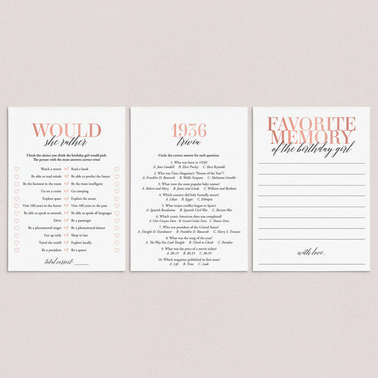 90th Birthday Games For Her Born in 1936 by LittleSizzle