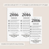 10th Reunion Table Decorations Back in 2016 News Card