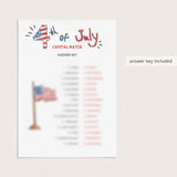 Fourth of July Party Matching Game Instant Download