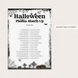 Halloween Phobia Match-Up Game Printable