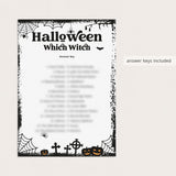 Halloween Which Witch Game Printable | Answers Included