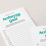Medical Acronyms Quiz with Answer Key Printable
