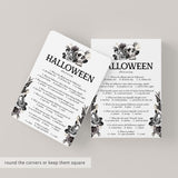 Printable Halloween Trivia Quiz with Answers Floral Skull