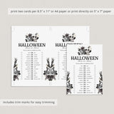 Black Floral Halloween Game This or That Printable