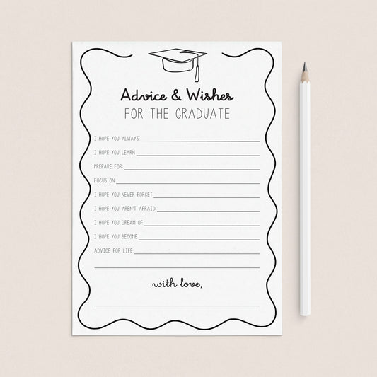 Graduation Advice and Well Wishes Cards Printable by LittleSizzle