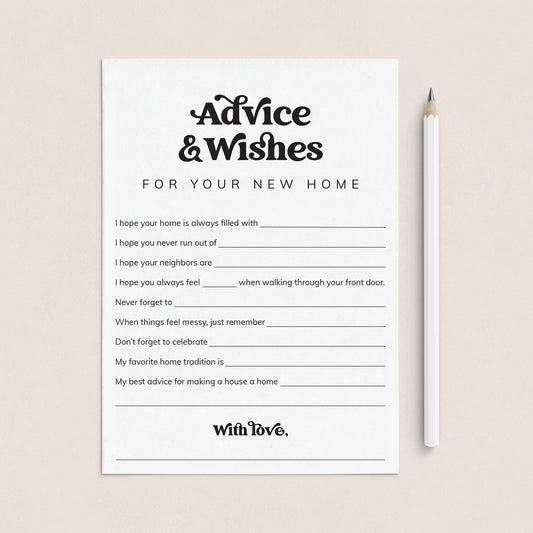 Housewarming Wishes Card Printable | New House Wishes and Advice by LittleSizzle