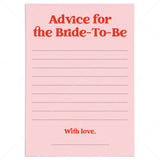 Pink and Red Advice for the Bride-To-Be Printable Cards by LittleSizzle
