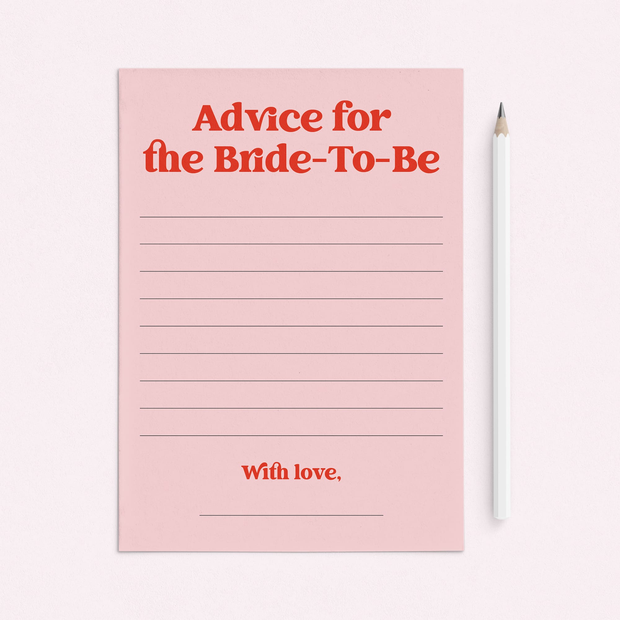 Pink and Red Advice for the Bride-To-Be Printable Cards by LittleSizzle