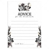 Gothic Advice for the Bride Cards Printable by LittleSizzle