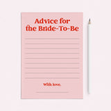 Pink and Red Advice for the Bride-To-Be Printable Cards by LittleSizzle