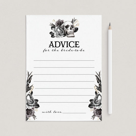 Gothic Advice for the Bride Cards Printable by LittleSizzle