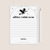 Witch Theme Bridal Shower Advice for the Bride-To-Be Cards Printable by LittleSizzle