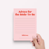 Pink and Red Advice for the Bride-To-Be Printable Cards