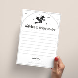 Witch Theme Bridal Shower Advice for the Bride-To-Be Cards Printable