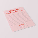Pink and Red Advice for the Bride-To-Be Printable Cards