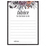 Halloween Bridal Shower Advice for the Bride Cards Printable by LittleSizzle
