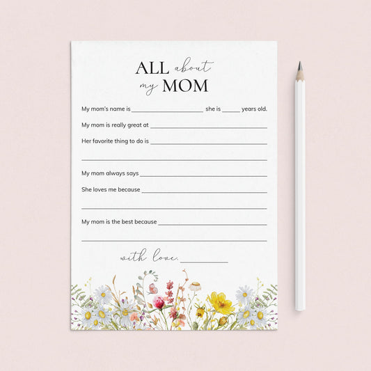 All About My Mom Printable by LittleSizzle