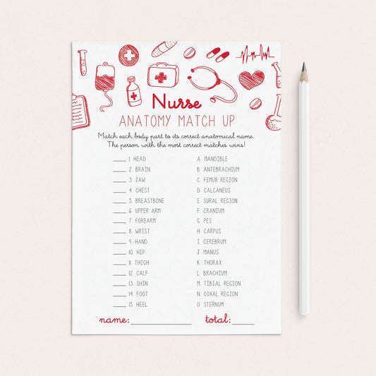 Anatomy Matching Game Printable Answers Included by LittleSizzle
