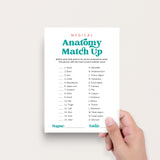 Medical Party Game Anatomy Match Up with Answers Printable