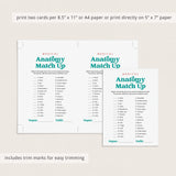 Medical Party Game Anatomy Match Up with Answers Printable