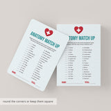 Anatomical Names Match Up Game with Answer Key Printable