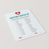 Anatomical Names Match Up Game with Answer Key Printable
