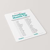 Medical Party Game Anatomy Match Up with Answers Printable