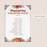 Thank You Around The World Game for Thanksgiving Printable