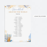 Hanukkah Table Game Card Around The World Printable