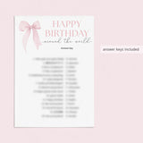 Coquette Birthday Party Games Bundle Printable