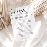White Floral Game I Love You Around The World Answers Included