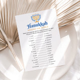 Printable Hanukkah Game Around The World with Answer Key