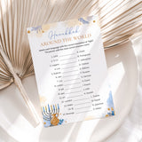 Hanukkah Table Game Card Around The World Printable