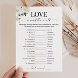 White Floral Game I Love You Around The World Answers Included