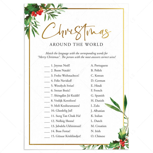 Around The World Christmas Party Game Printable by LittleSizzle