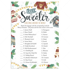 Ugly Sweater Party Game Printable Christmas Around The World by LittleSizzle