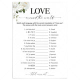 White Floral Game I Love You Around The World Answers Included by LittleSizzle