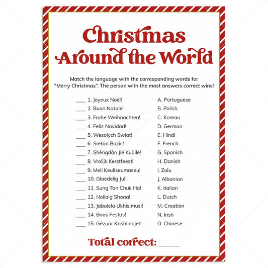 Christmas Around The World Party Game with Answers Download by LittleSizzle