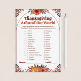 Thank You Around The World Game for Thanksgiving Printable by LittleSizzle