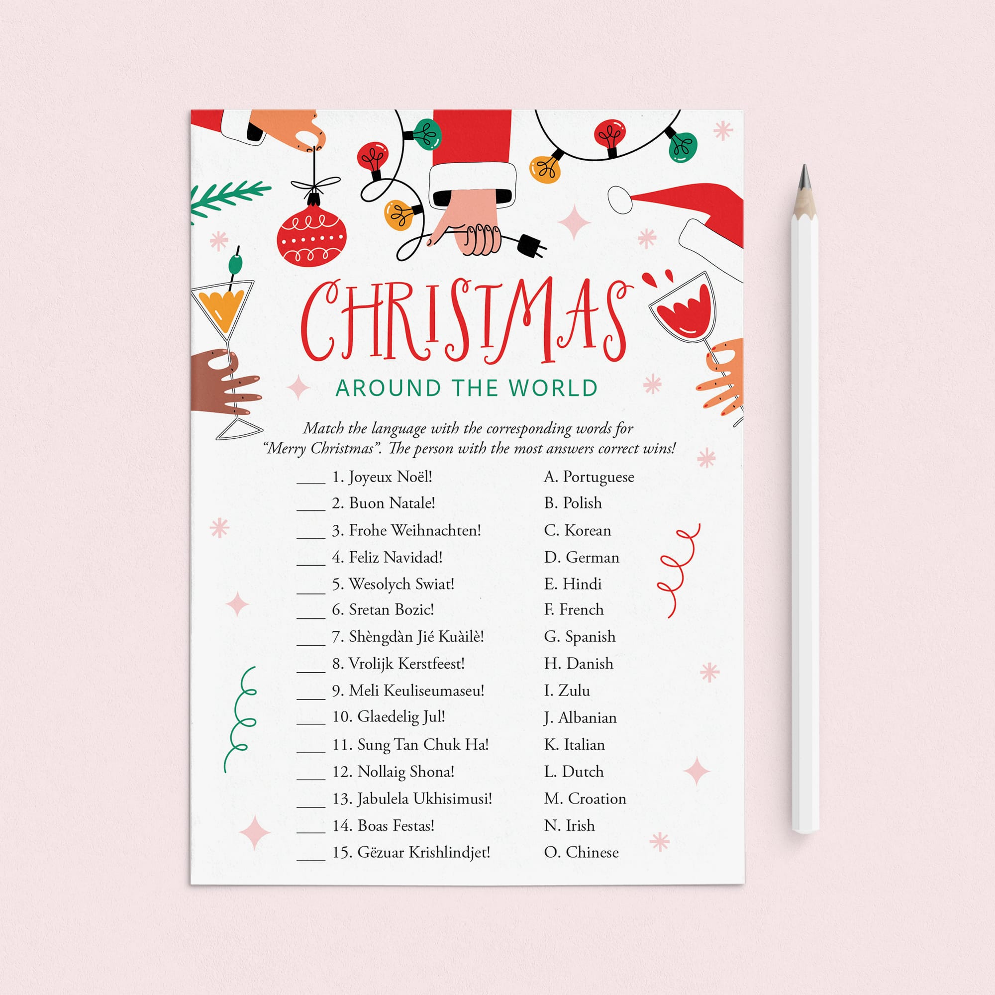 Christmas Around The World Game with Answer Key Printable by LittleSizzle